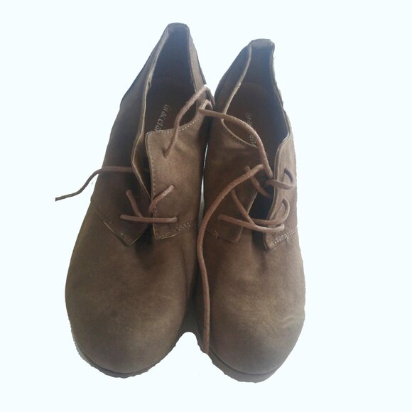 Ancle platform boots, brown sued - Picture 2 of 4